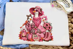 Hello Pink Duck Fall PNG Shirt Design Product Image 5