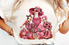 Hello Pink Duck Fall PNG Shirt Design Product Image 6