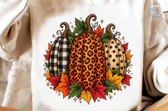 Patterned Pumpkins Fall PNG Shirt Design Product Image 4