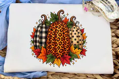 Patterned Pumpkins Fall PNG Shirt Design Product Image 1