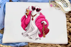 Sassy Ghost Pink Fur PNG Shirt Design Product Image 5