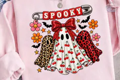 Spooky Ghost Coquette Halloween PNG Tee Product Image 3