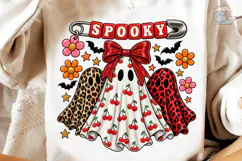 Spooky Ghost Coquette Halloween PNG Tee Product Image 4