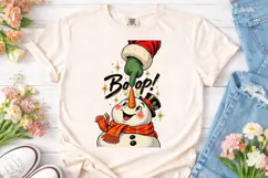 Boop Snowman Christmas PNG Shirt Design Product Image 1