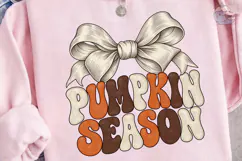 Pumpkin Season Coquette Bow PNG Shirt Product Image 3