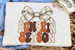 Pumpkin Season Coquette Bow PNG Shirt Product Image 5