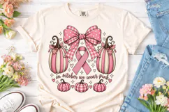 In October We Wear Pink PNG Shirt Product Image 1
