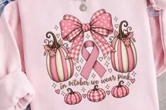 In October We Wear Pink PNG Shirt Product Image 2