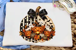 Halloween Pumpkin Ghost PNG Sublimation Product Image 5