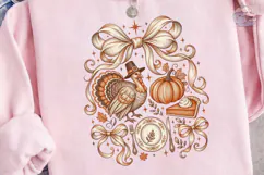 Thanksgiving Turkey Bow PNG Shirt Design Product Image 3