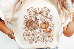 Thanksgiving Turkey Bow PNG Shirt Design Product Image 6