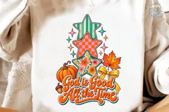 God Is Good All The Time Fall PNG Shirt Product Image 4