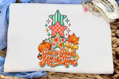 God Is Good All The Time Fall PNG Shirt Product Image 5