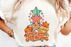 God Is Good All The Time Fall PNG Shirt Product Image 6