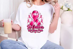 In October We Wear Pink PNG Shirt Product Image 1