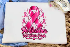 In October We Wear Pink PNG Shirt Product Image 5