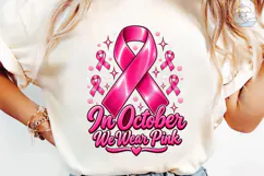 In October We Wear Pink PNG Shirt Product Image 6