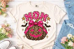 Mom Halloween Leopard Pumpkin PNG Tee Product Image 2