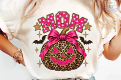 Mom Halloween Leopard Pumpkin PNG Tee Product Image 6