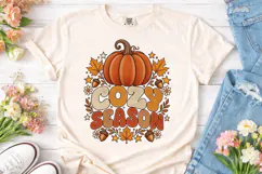 Cozy Season Pumpkin Fall PNG Shirt Desig Product Image 2