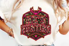 He's Hunting Camo PNG Sublimation Tee Product Image 1
