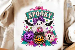 Spooky Ghost Halloween PNG Shirt Design Product Image 4