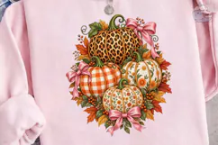 Fall Pumpkin Bow PNG Sublimation Tee Product Image 3