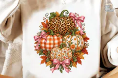 Fall Pumpkin Bow PNG Sublimation Tee Product Image 4