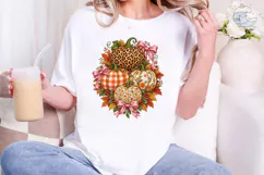 Fall Pumpkin Bow PNG Sublimation Tee Product Image 1