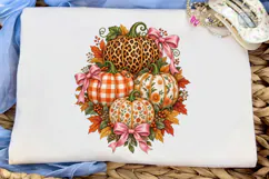 Fall Pumpkin Bow PNG Sublimation Tee Product Image 5