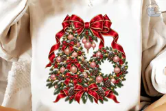 Christmas Wreath Bow PNG Shirt Design Product Image 4
