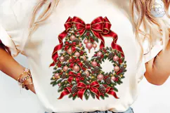 Christmas Wreath Bow PNG Shirt Design Product Image 6