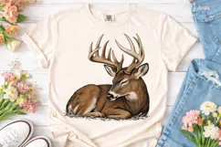 Sleeping Buck Deer PNG Shirt Design Product Image 2