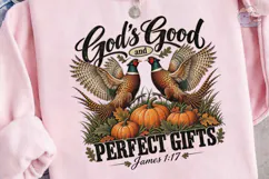God's Good Gifts Pheasant Fall PNG Tee Product Image 3