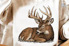 Sleeping Buck Deer PNG Shirt Design Product Image 4