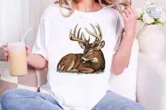 Sleeping Buck Deer PNG Shirt Design Product Image 1