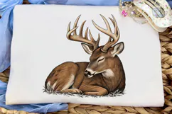 Sleeping Buck Deer PNG Shirt Design Product Image 5