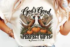 God's Good Gifts Pheasant Fall PNG Tee Product Image 6