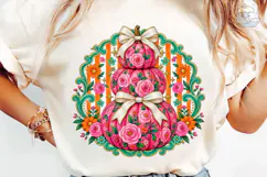 Floral Pumpkin Stack PNG Sublimation Tee Product Image 6
