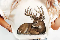Sleeping Buck Deer PNG Shirt Design Product Image 6