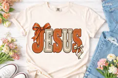 Jesus Retro Bow PNG Shirt Design Product Image 2