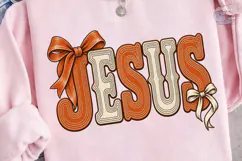 Jesus Retro Bow PNG Shirt Design Product Image 3