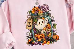 Halloween Ghost Mason Jar PNG Shirt Product Image 1