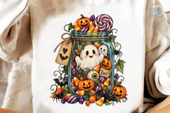 Halloween Ghost Mason Jar PNG Shirt Product Image 3