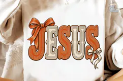 Jesus Retro Bow PNG Shirt Design Product Image 4