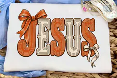 Jesus Retro Bow PNG Shirt Design Product Image 5