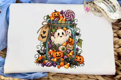 Halloween Ghost Mason Jar PNG Shirt Product Image 5