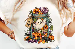 Halloween Ghost Mason Jar PNG Shirt Product Image 6