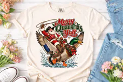 Merry Quackmas Yall Santa Duck PNG Tee Product Image 2