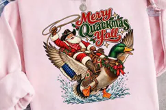 Merry Quackmas Yall Santa Duck PNG Tee Product Image 3